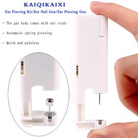 2Pcs Ear Piercing Kit Automatic and Painless Ear Nail Gun Disposable Aseptic Household Ear Piercing Gun Portable Ear Piercing Gun Group Ear Piercing Tools (3mm, Silver)