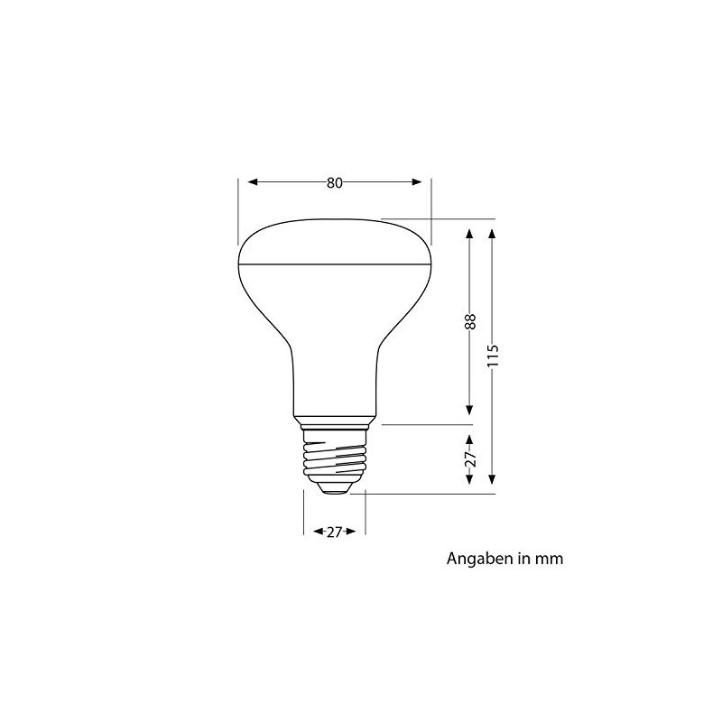 ledscom.de E27 LED bulb R80, warm white (2,700 K), 10W,