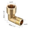 sourcing map Brass Elbow Pipe Fitting 90 Degree 1/4 BSP