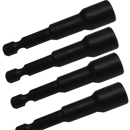 (Pack of 4) Impact Quality 8mm (5/16") Tek Screw Driver bit Adaptor - Roofing cladding tech bit