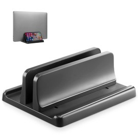 Saklifuo Vertical Laptop Stand 3 in 1 Adjustable Space-Saving Desktop Laptop Holder Sturdy ABS Portable Notebook Dock Compatible with All Notebooks MacBook Surface Gaming Pad