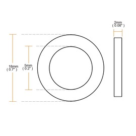 TOP-VIGOR 10Pcs Rubber Flat Washers, 18mm OD 5mm ID 2mm Thickness Heavy Duty Black Rubber Grommet Vibration Damping Pads Sealing Gasket Washers for Faucet Pipe Water Hose Fastener Bolt