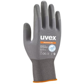 3 Pairs of UVEX Phynomic Lite Work Gloves EN388, Hand Protection with Grip for Dry and Slightly Moist Work, Ultra Light, Protect Against Mechanical Risks, Dermatologically Tested, grey