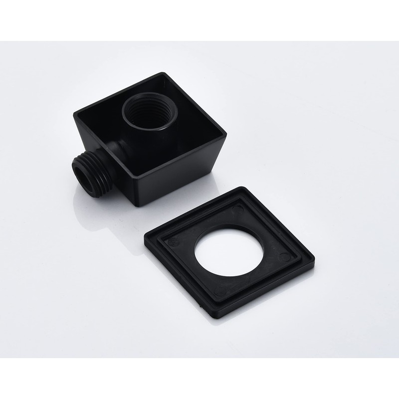 Square Wall Elbow for Hand Held Shower, Matte Black