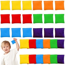 Mineup 30Pcs Bean Bags Kids Throwing, Colorful Mini Toy Bean Bags, Small Nylon Bean Bags for Hand Toss Cornhole Game, Sports Outdoor Family Games Kids Toys Carnival Toy Party Game (5 * 5CM)