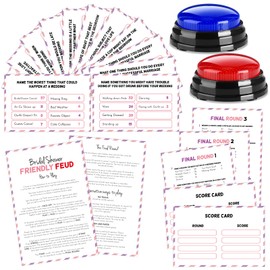 Halloscume Bridal Shower Friendly Feud Game with 2 Answer Buzzers, Wedding Feud Cards for Family Game Night Fun Trivia Quiz for Bachelorette Party Family Guests Bridemaids