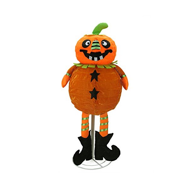Northlight 37" Orange and Black LED Lighted Standing Jack-O-Lantern Pumpkin