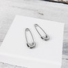 Happiness Boutique Women's Earrings Safety Pin in Silver Colour Small