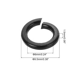 uxcell Split Lock Washer, M6 304 Stainless Steel Spring Lock Washer 50pcs, Black