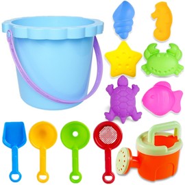 Chennyfun Kinder Strandspielzeug Set, 12 Stück Sandkasten Spielzeug Set mit Sand Förmchen, Eimer, Schaufeln, Gießkanne-Sandspielzeug Kinder für Kinder, Kleinkinder, Jungen und Mädchen