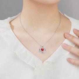 JoycuFF To My Daughter Gifts from Mom,Silver Love Knot Necklace for Daughter Birthday Christmas,Mother Daughter Gifts,January Birthstone Pendant for Daughter