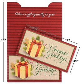 Current Holiday Season Money Cards – Set of 6 Christmas Cash Cards (2 of Each Design), 3½ x 7 Inches, Envelopes Included, Printed in the USA
