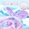 VBACALA 子供用浮き輪 足入れ浮き輪 ハンドル付き 女の子向け マーメイドテールデザイン 蝶柄 キッズフロート 高浮力 プール