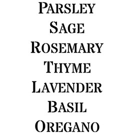 A4 Herbs Stencil. Parsley, Sage, Rosemary, Thyme, Lavender, Basil, Oregano