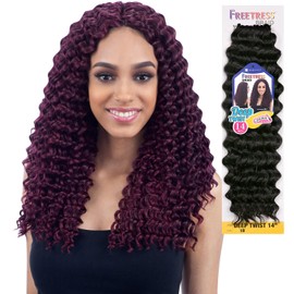 FreeTress Braids Synthetic Hair Crochet Braids Deep Twist 14inch (1-pack, GREY)