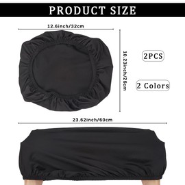 CREATCABIN 2 Packs Velvet Toilet Tank Cover Bathroom Seat Covers Lid Cover Adjustable Machine Washable Non Slip Dustproof Fits Round Elongated Oblong Toilet Lids for Home Decor 12.6x10.23 Inch Black