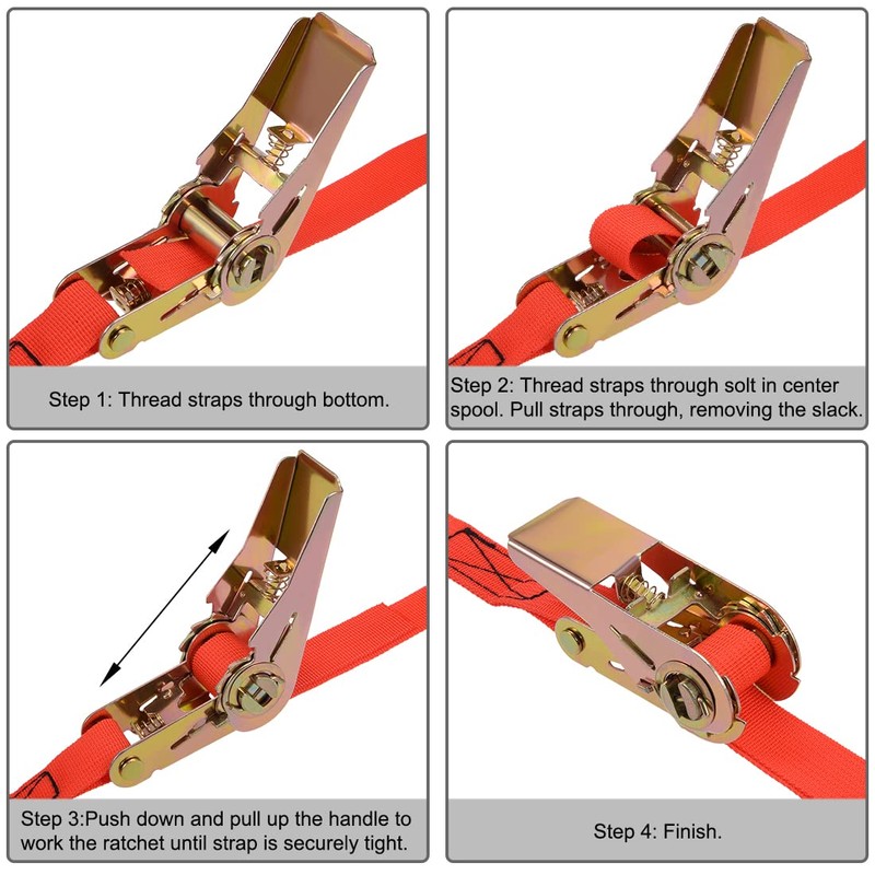 sourcing map Ratchet Tie Down Lashing Strap 1" x 33Ft