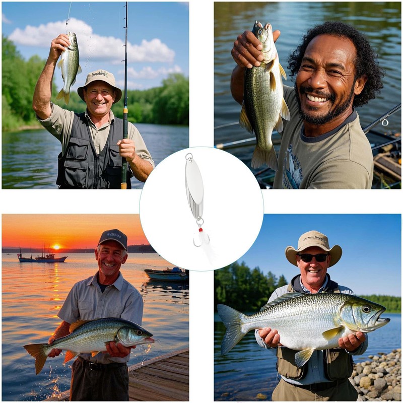 Fishing Spoons Fishing Lures Hard Metal Spinner Baits Reflective Casting