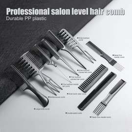 Oneleaf Styling Hair Comb 10PCS Hair Stylists Professional Styling Comb Set Variety Pack Great for All Hair Types & Styles