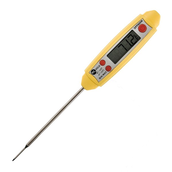 Cooper-Atkins DPP800W MAX Digital Thermometer with Long Probe, Long Probe Thermometer (Waterproof Thermometer, Auto Shutoff, Temperature Memory),Yellow