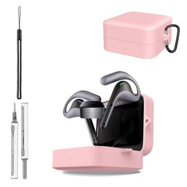 Case Cover for Timekettle W4 Pro, Silicone Protective Cover for Timekettle W4 Pro Earphones,Full-Body Shockproof Cover with Scratch Protection,with Keychain & Lanyard and Cleaner Kit,Pink