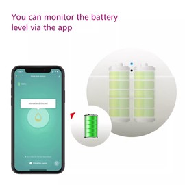 BVAZTVP Water Leak Alarm Detector,WiFi Water Level Sensor Operated for Basements, Bathrooms, Laundry Rooms, Kitchens, Garages and All Office Areas (Battery Included)