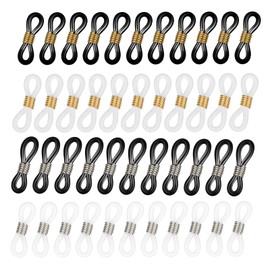 Giantree 40 Pack Eyeglass Chain Connector, Adjustable Anti-Slip Silicone Eyeglass Strap Holder Chains End Loop for Women Men Eyeglasses Sunglasses Necklace Chain Strap(Short Spring)