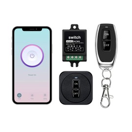 SRDKG Mini WiFi Smart Switch with Rf 433 Mhz Remote Control,120 Volt Ac 220v Remote Control Switch WiFi Tuya App,10a Relay Wireless Light Switch and Receiver Kit for Lamp