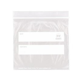 Royal Double Zipper Sandwich Bags, 6.5 Inch x 6 Inch, Package of 500