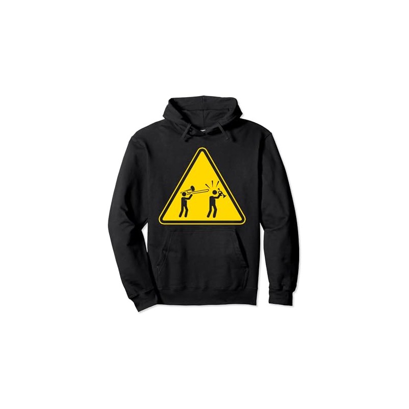 Trombone Caution Danger Funny Trombone Gift Musician Pullover Hoodie