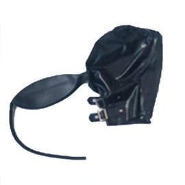 Kangxinsheng Black Latex Bonnet Mask with Breathing Bands, Rubber Mask Straps with Back Zip and Adjustable Neck, black, XXL