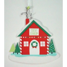 Unbranded Toy Shop Christmas Ornaments Holiday Tree Decor House Sparkle Snow Gifts 5"