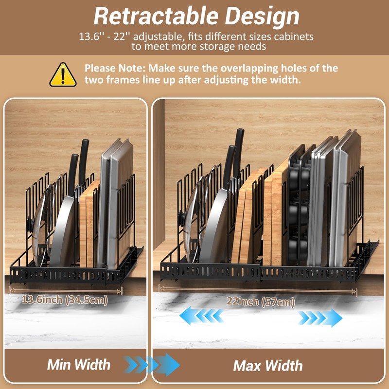 Housolution Pull Out Large Baking Tray and Cookie Sheet Organizer,