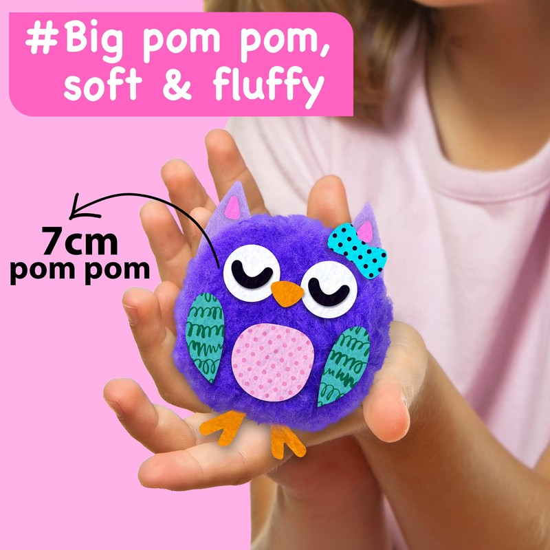 EZCRA Kids Crafts Ages 4-8 – 10 Plush Pom Pom