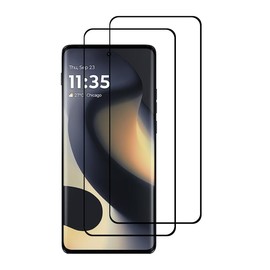 UPONEW [2 Pack For Motorola Moto Edge 2024 Black 3D Curved Protective Tempered Glass Screen Protector