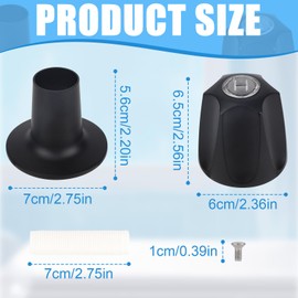Tinoaly 3pcs Shower Knobs Replacement Kit, Matte Black Shower Knobs Include Base Connectors Screws Compatible with Verve Bathtub Faucet Handle Remodel Trim Kit