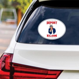 Deport Elon Vinyl Sticker, Resist Hate Decal, Anti-Trump, Resist Racism Sticker, Resist Fascism Car Bumper Sticker, VP13967-6" x 4.5"