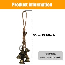 Witches Bells Handmade Hanging Witch Bells Witch Decor Hanging Wind Chimes Witchcraft Wind Bell For Porch Garden Window Decoration (6 Bells)