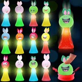 YOUYIKE Pack of 12 LED Feather Light Jumping Toy, 11.5 cm LED Light Toy Children, Jumping Toy LED, Toy Emotions Dolls for 3-15 Year-Old Girls and Boys