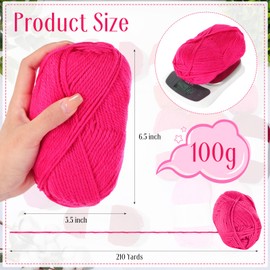 Wowangce 12 Skeins Cashmere Wool Yarn Worsted Weight Cashmere Yarn for Crocheting Classic Wool Yarn,4 Medium Crochet for DIY Craft Project Starter, Each 100g 210 Yard, 12 Color(Red Series)