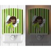 Caroline's Treasures BB6912CNL Fairy Green Stripes Ceramic Night Light Compact,