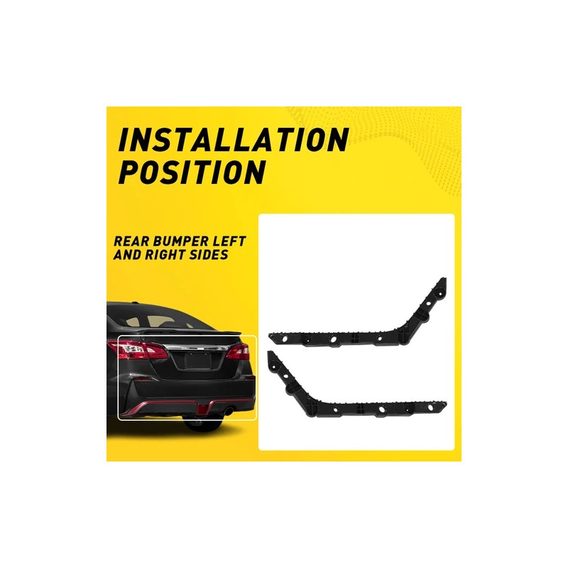 WenQi Pair Rear Bumper Brackets For 2013-2019 Nissan Sentra Driver