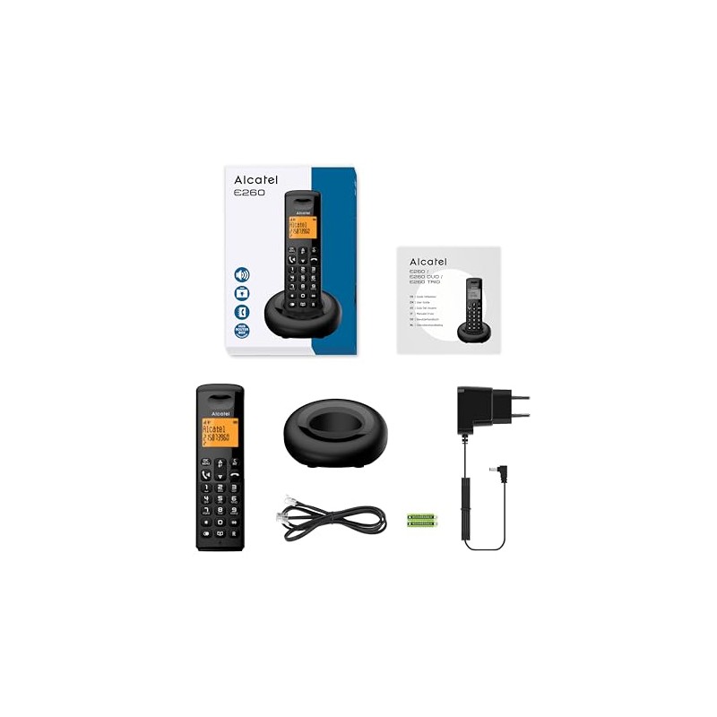 ALCATEL E260 Solo Cordless Phone - Blocks Unwanted Calls -