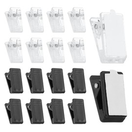 PATIKIL Self Adhensive Clips, 20 Pcs Plastic Mini Rectangle Tapestry Hanger Sticky Clips Wall Clips Photo Clips Paper Posters Picture Hanging Office Home Clear Black