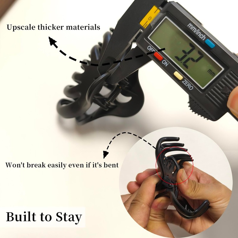 Markuii 3.5 Inch Hair Claw Clips, Unbreakable No Slip Matte