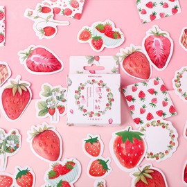 Alideco Flake Stickers, 92 Stickers, Cute, Hand Painted, Strawberry, Reward, Schedules, Planners, Letter Decoration