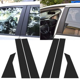 Xotic Tech Carbon Fiber Style Car Pillar Post Cover Trim Door Window Pillar Post Molding Sticker for Honda Civic 2016-2020