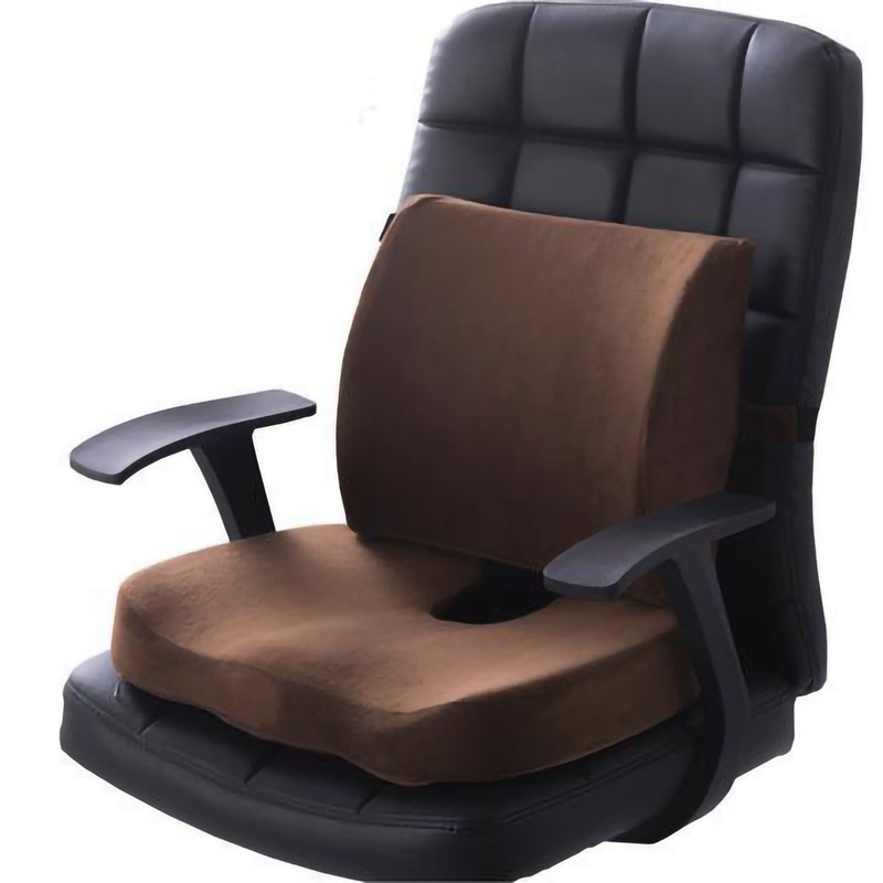 Seat Cushion Lumbar Support Set Polyester Comfortable Chair Cushion for