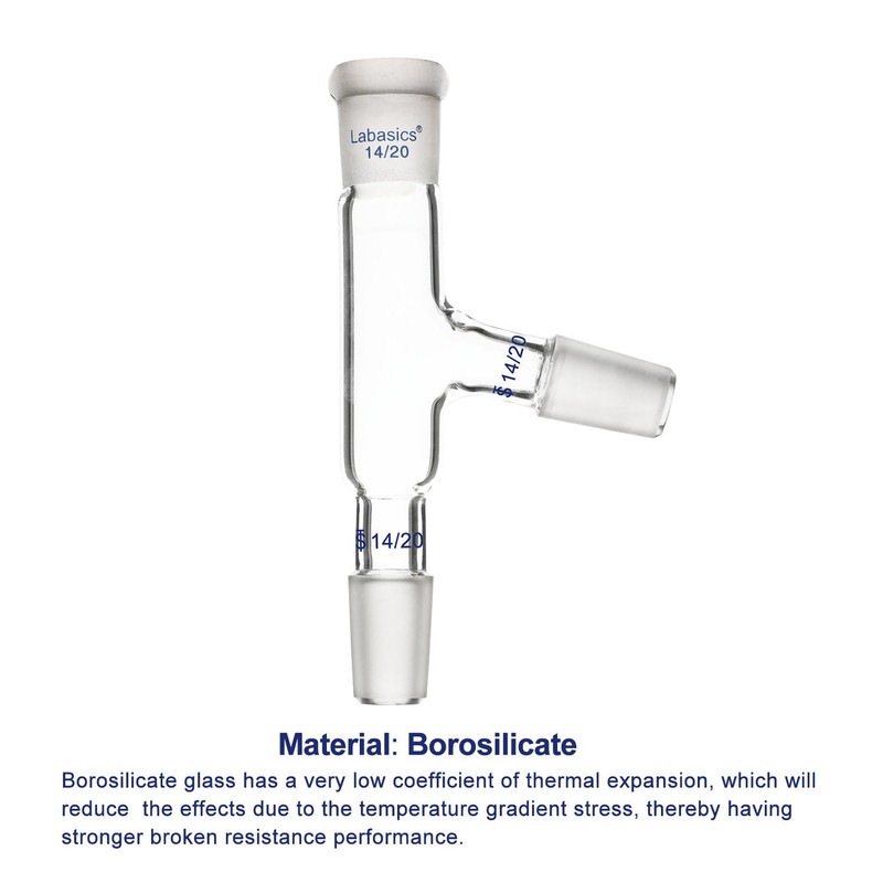 Labasics 3 Way Distilling Adapter with 14/20 Joints for Distillation