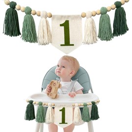 GlamRays Handmade Boho 1st Birthday High Chair Banner Party Decoration for Girls Baby Foam Wall Hangings Decoration for Nursery